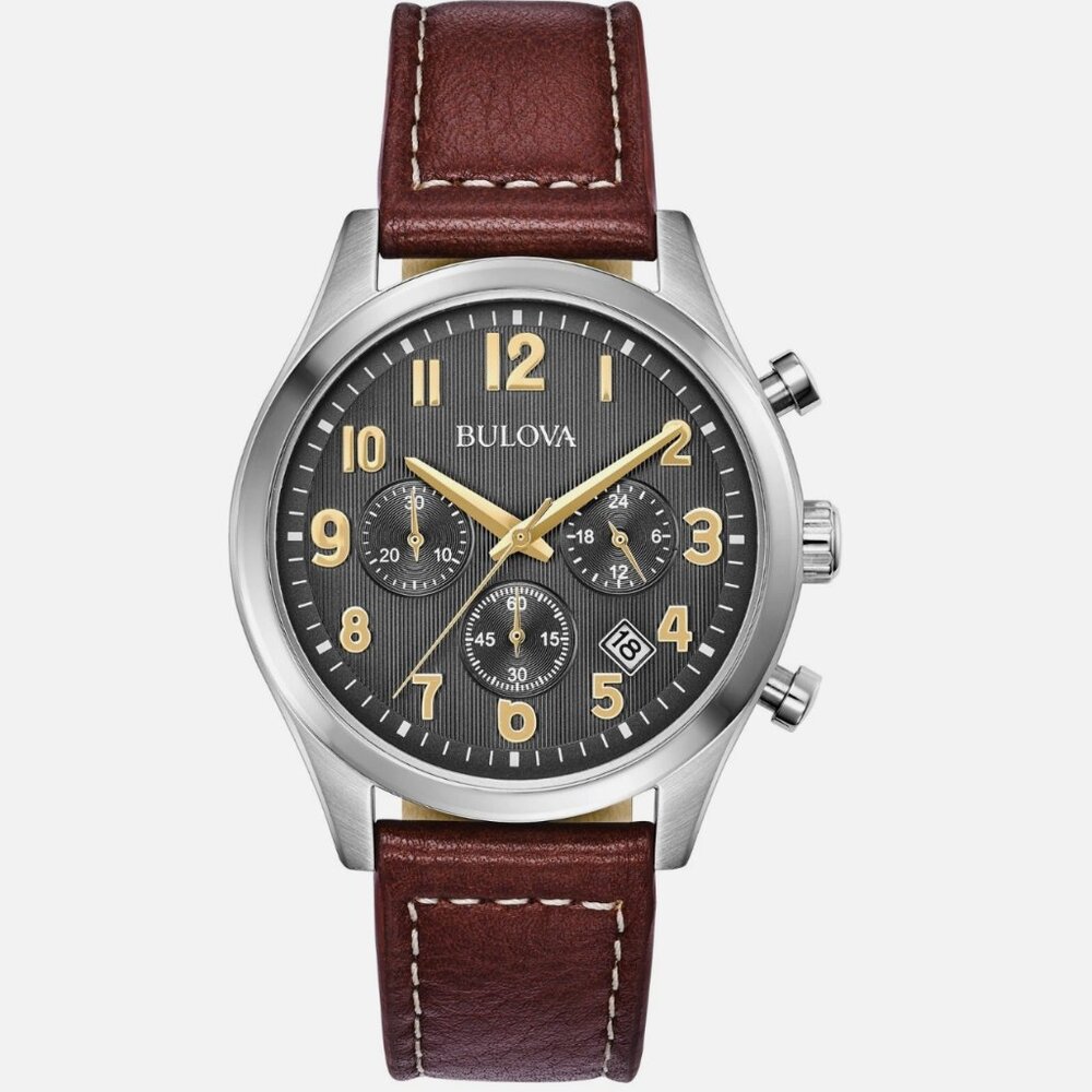 Bulova Men's 41mm Chronograph Calendar Stainless Steel Watch